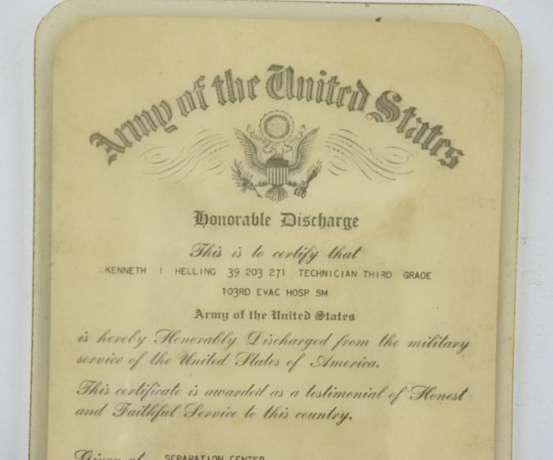 US WW2 Pocket Honorable Discharge Pass