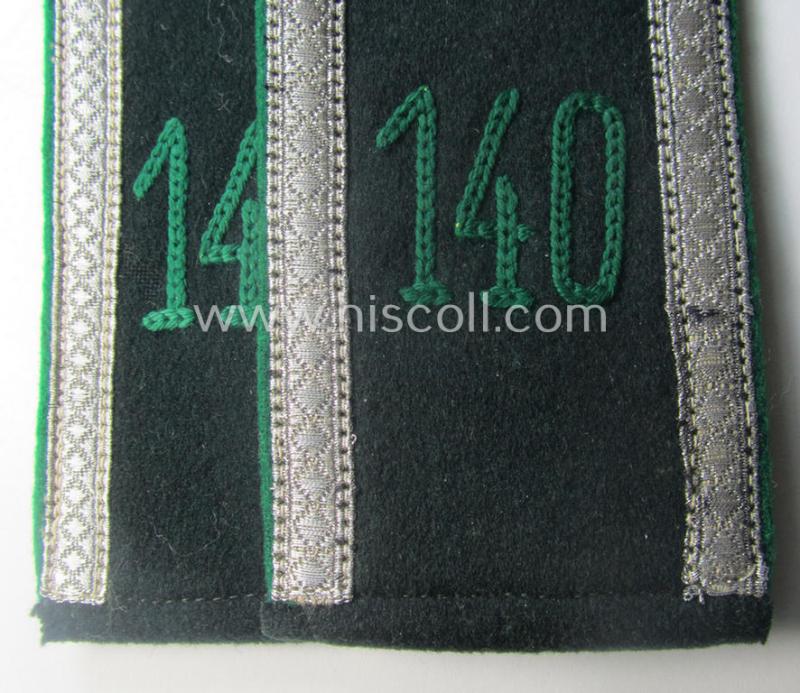 Pair of WH (Heeres) NCO-type (ie. 'M36- o. M40'-pattern- and/or 'rounded styled-') neatly 'cyphered' shoulderstraps as was intended for usage by an: 'Uffz. des Gebirgsjäger-Regiments 140'