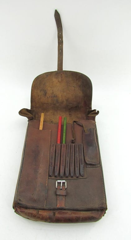 German Brown Leather Map Case with insert