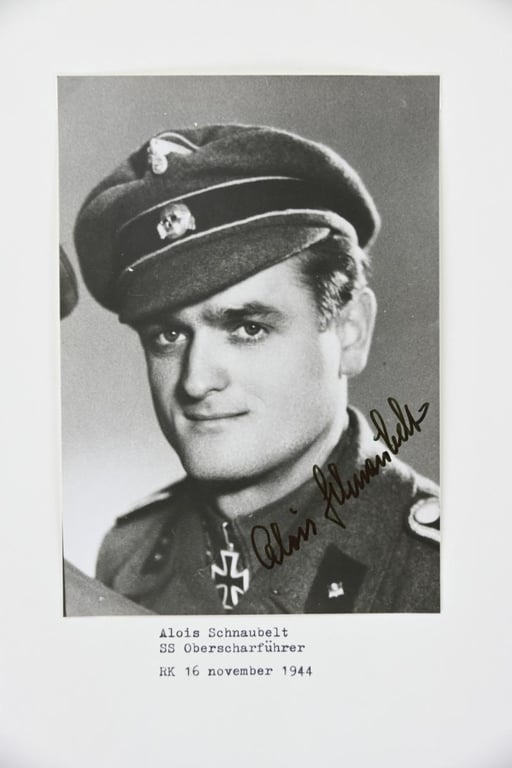 Postcard with Signature of Waffen-SS KC Recipient 'Alois Schnaubelt'