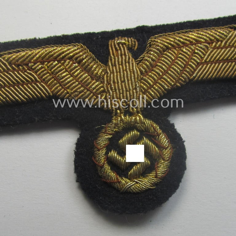 Very detailed and clearly tunic-removed, WH (Kriegsmarine) officers'-type, hand-embroidered breast-eagle
