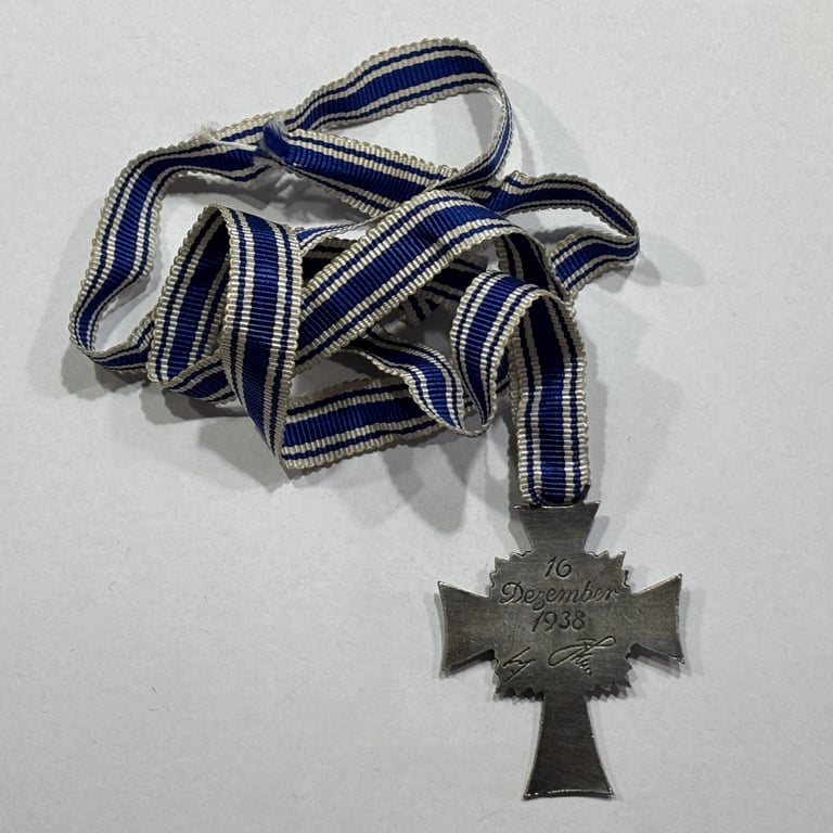 Mother's Cross in Silver with full ribbon
