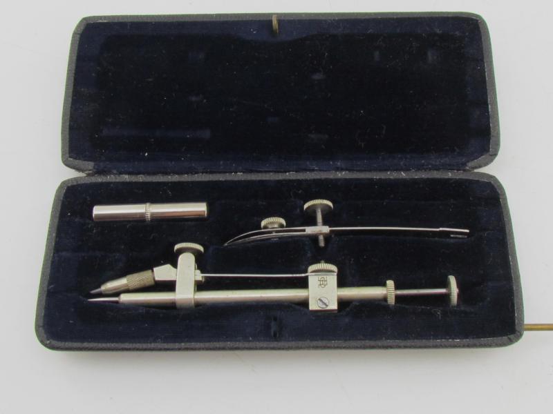 German WWII Era Map Cased Compass Set