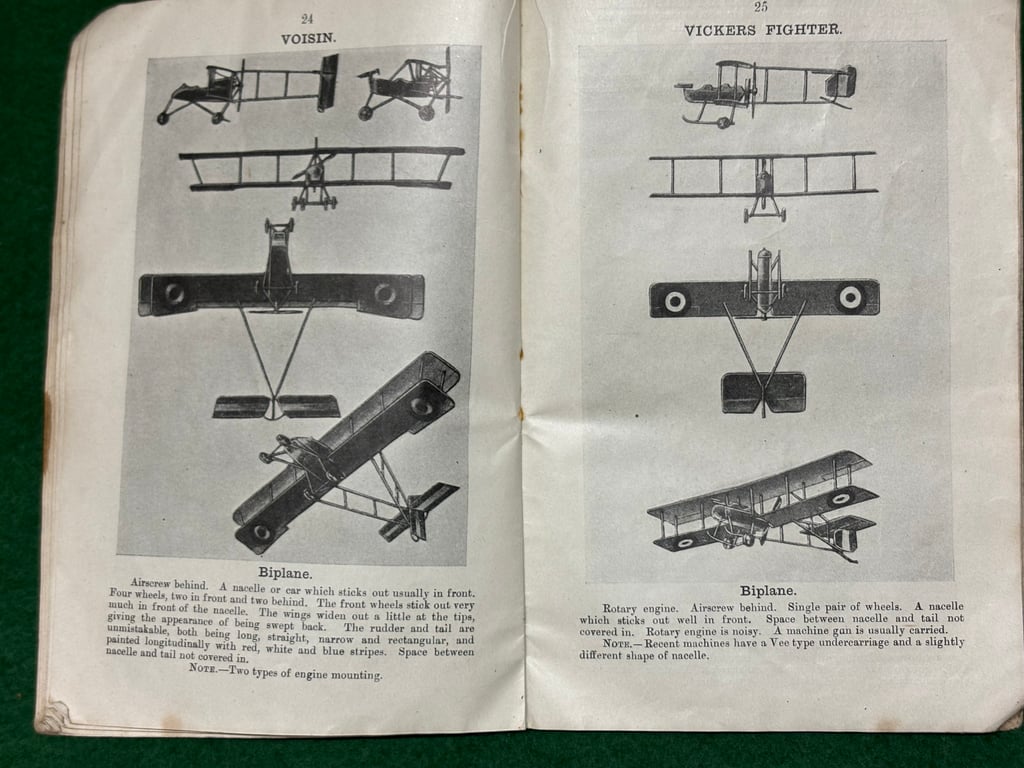 Original 1916 Pamphlet Silhouettes of Airplanes and Airships