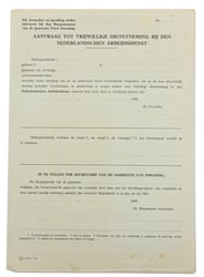 Dutch NAD Enlistment Paper