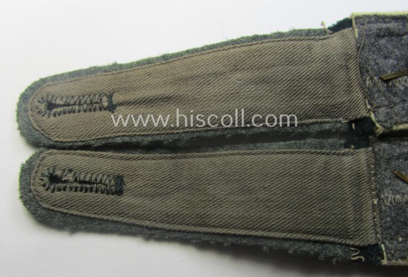 Pair of WH (Heeres), early-war-period- (ie. 'M40'-pattern, 'rounded styled') neatly 'cyphered' NCO-type shoulderstraps as was intended for - and worn by! - a: 'Feldwebel des Infanterie-Ersatz-Bataillons 3'