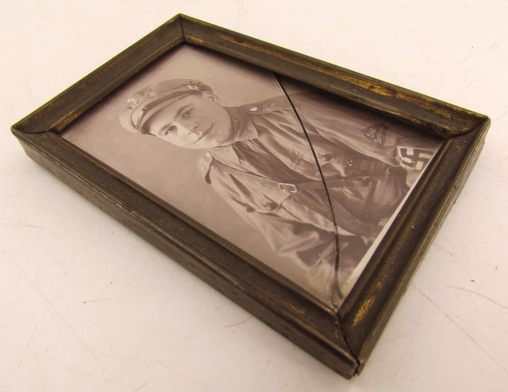 Small photo of Hitler Youth boy in a frame