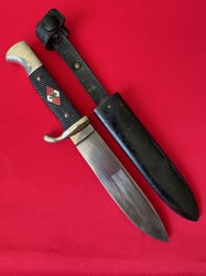 WW2 GERMAN HITLER YOUTH KNIFE, RZM STAMPED 1938...