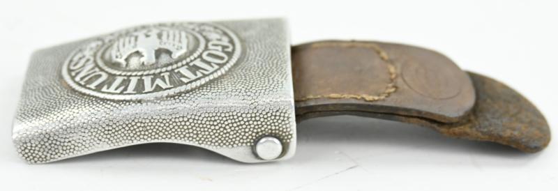 German WH Beltbuckle with leather tab 'B. Haarmann'