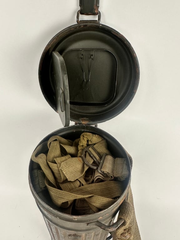 WW2 German Gas Mask & Canister With Cleaning Cloth