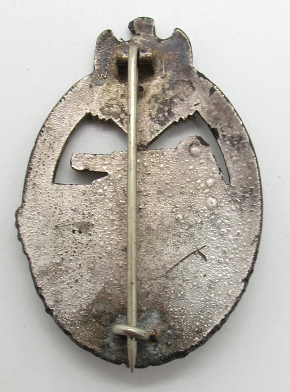 Panzer assault badge in silver "small w" Wurster, Rare