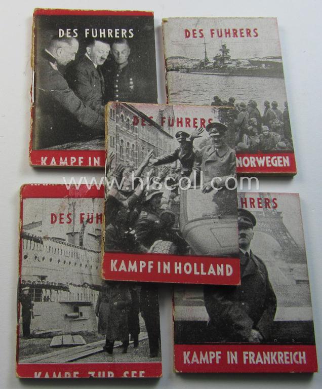 Interesting - and fairly unusually seen! - complete, W.H.W.- ie. DRK- (ie. 'Winterhilfswerke o. Deutsches Rotes Kreuz'-) related miniature-book-set entitled: '2. Kriegs-Hilfswerk - 2. Strassensammlung 23. und 24. August 1941'