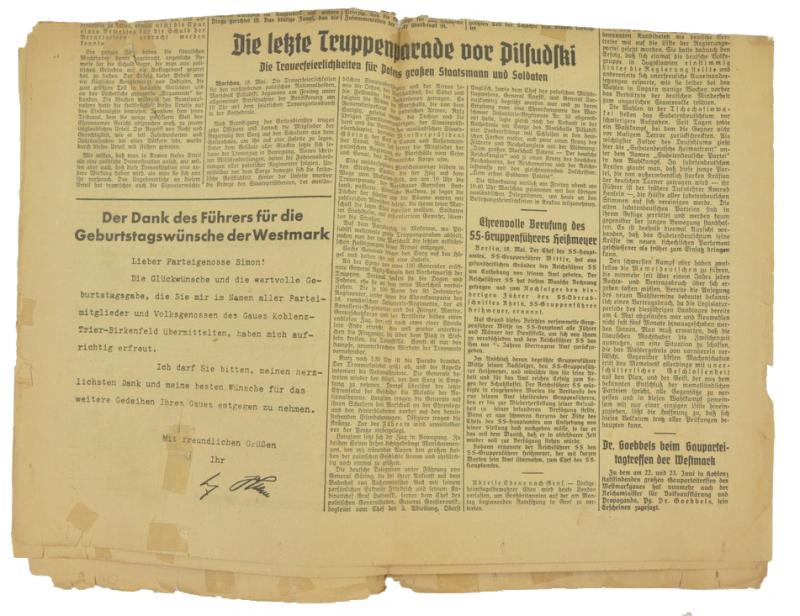 German Third Reich Newspaper 'Nationalblatt'