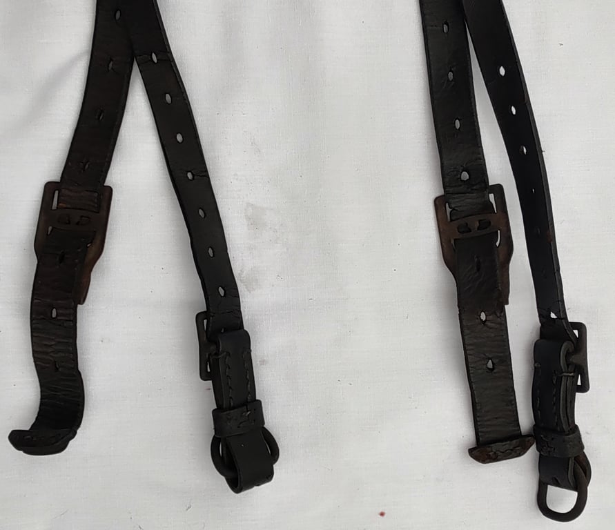 Wehrmacht leather Y-straps ‘Koppeltragegestell’ with RBNr.