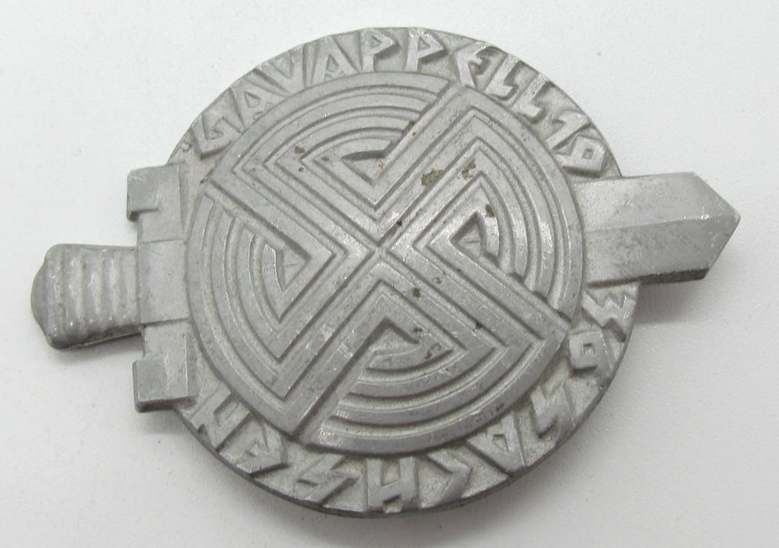 SA Day Aluminum Badge Gauappell 1936 Sachsen June 20 -21 1936