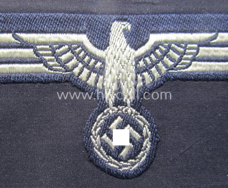 Superb - and actually rarely encountered! - WH (KM) 'BeVo'-woven, EM- (ie. NCO-) type breasteagle (ie. 'Brustadler') as was specifically intended for usage by the various naval administrative-officials (ie. 'Beambten der KM')