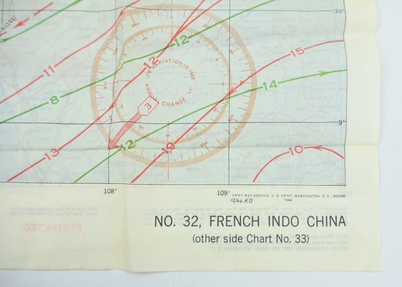 USAAF WW2 Escape Map 'French Indo China'