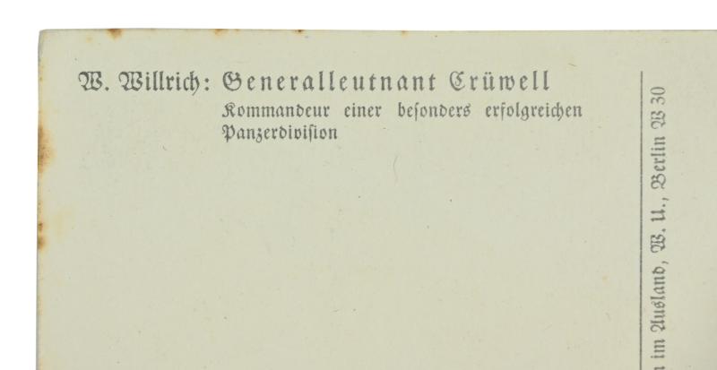 German "Willrich" Type postcard "Generalleutnant Ludwig Crüwell"