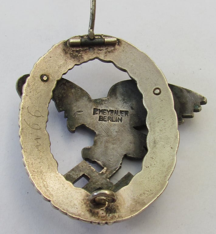 Luftwaffe Observer Badge by P. Meybauer, Berlin – Early Tombak/Buntmetall