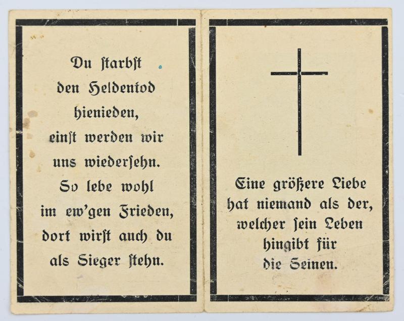 German Deathcard 'Heinrich Diemel'