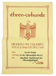 German WH Honor Certificate Holland 1940/41