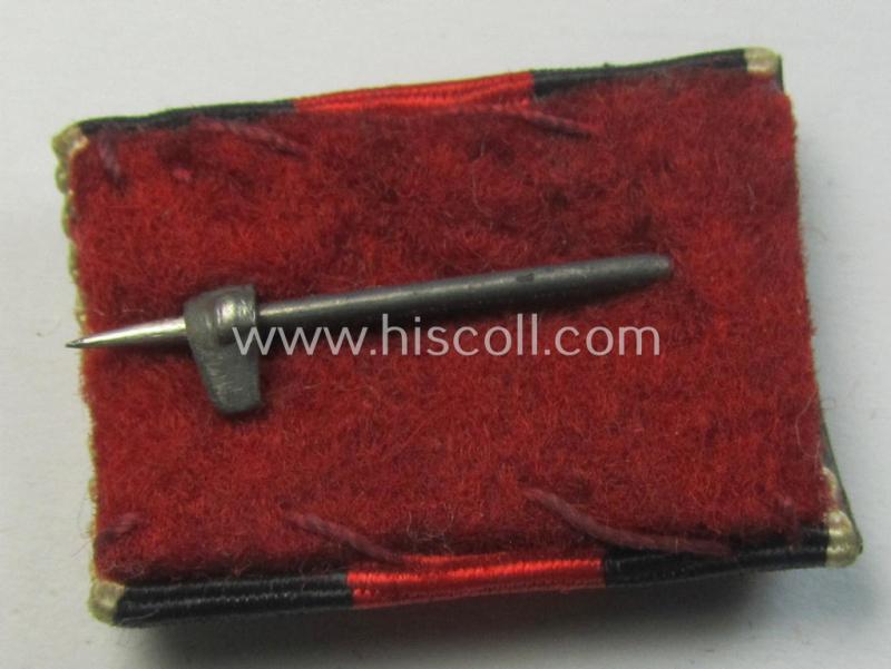 Neat, single-pieced WH (Heeres etc.) ribbon-bar (ie. 'Band- o. Feldspange') that is showing the ribbon for a Czech 'Anschluss'-medal (and having a detailed- and smaller-sized miniature 'Prager Burg-Spange' period-attached)