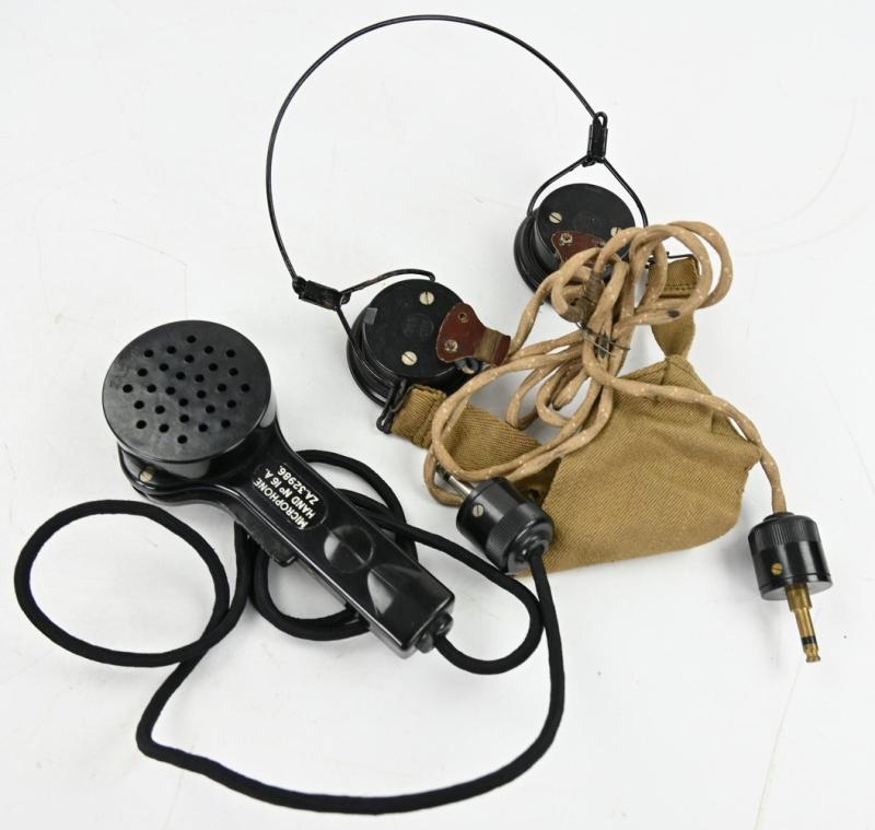 British WW2 Wireless 38 Microphone and Headphone Set