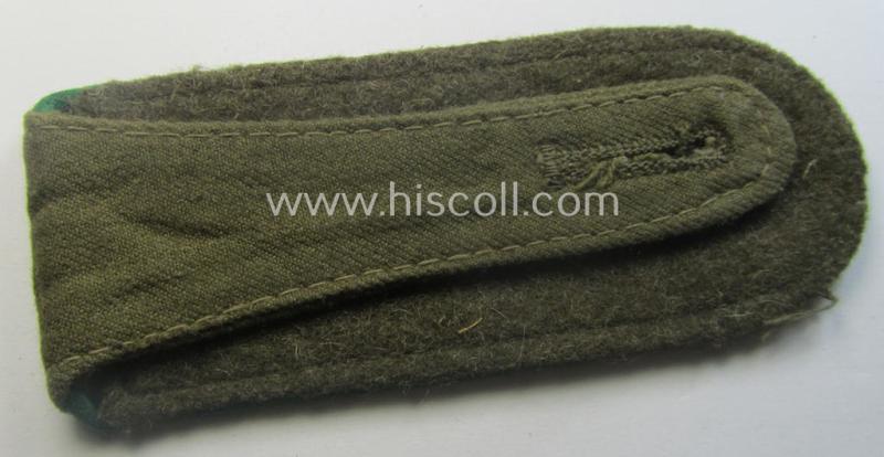 Regrettably single - but nevertheless rarely encountered! - WH (Heeres) 'tropical' (ie. truly 'DAK'-related!) EM-type shoulderstrap as was intended for a: 'Soldat der Jäger-Trpn.'