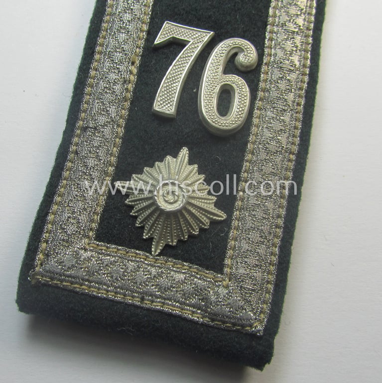 Single, WH (Heeres) NCO-type (ie. 'M36- o. M40'-pattern- and/or 'pointed-styled') 'cyphered' shoulderstrap as was intended for usage by a: 'Feldwebel des Infanterie-Rgts. 76'