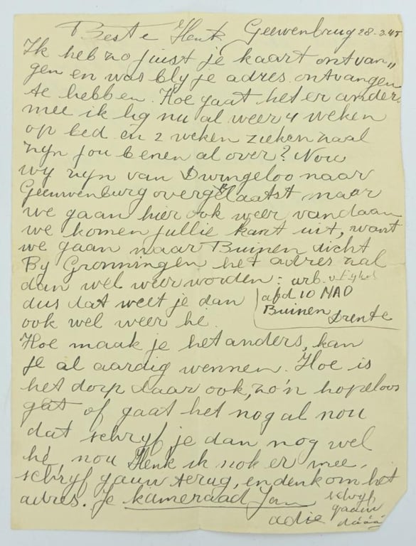 Dutch NAD Fieldpost Letter in Envelop