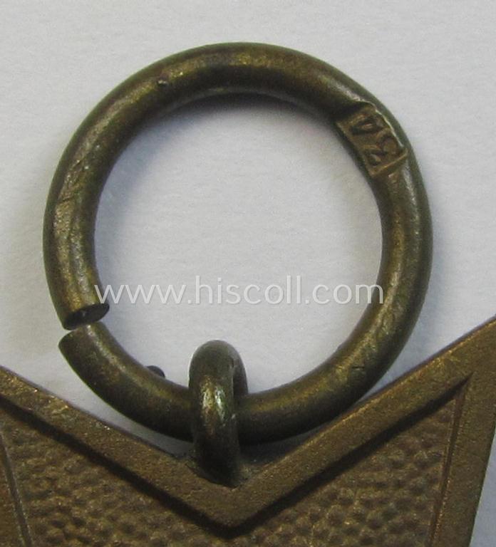 Neat medal-set: 'KvK 2. Klasse mit Schwertern' being a maker- (ie. '87'-) marked (and just minimally used) specimen by the maker- (ie. 'Hersteller') named: 'Roman Palme' and that comes as issued and found