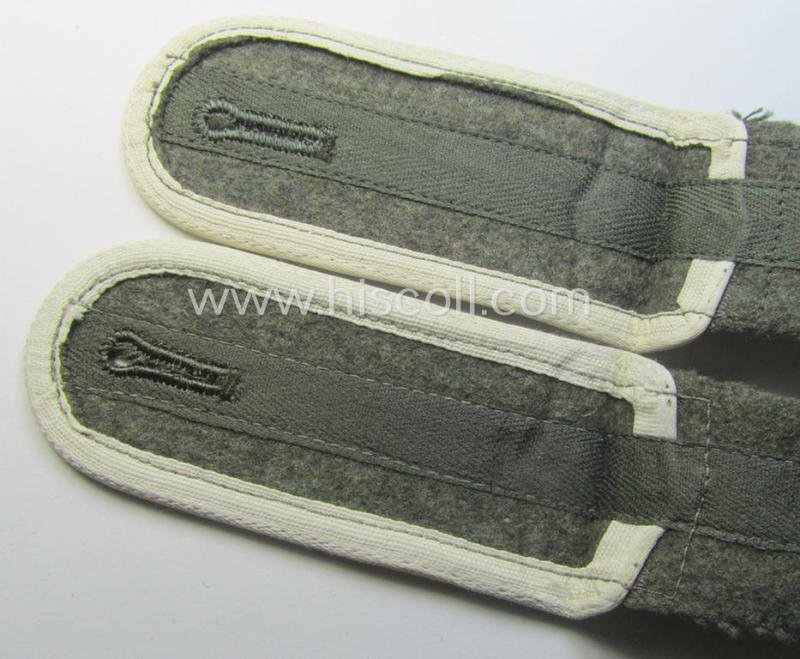 Pair of later-war-period, so-called: 'M44'-pattern, 'simplified' WH (Heeres) EM-type shoulderstraps: 'Soldat der Infanterie-Trpn.'