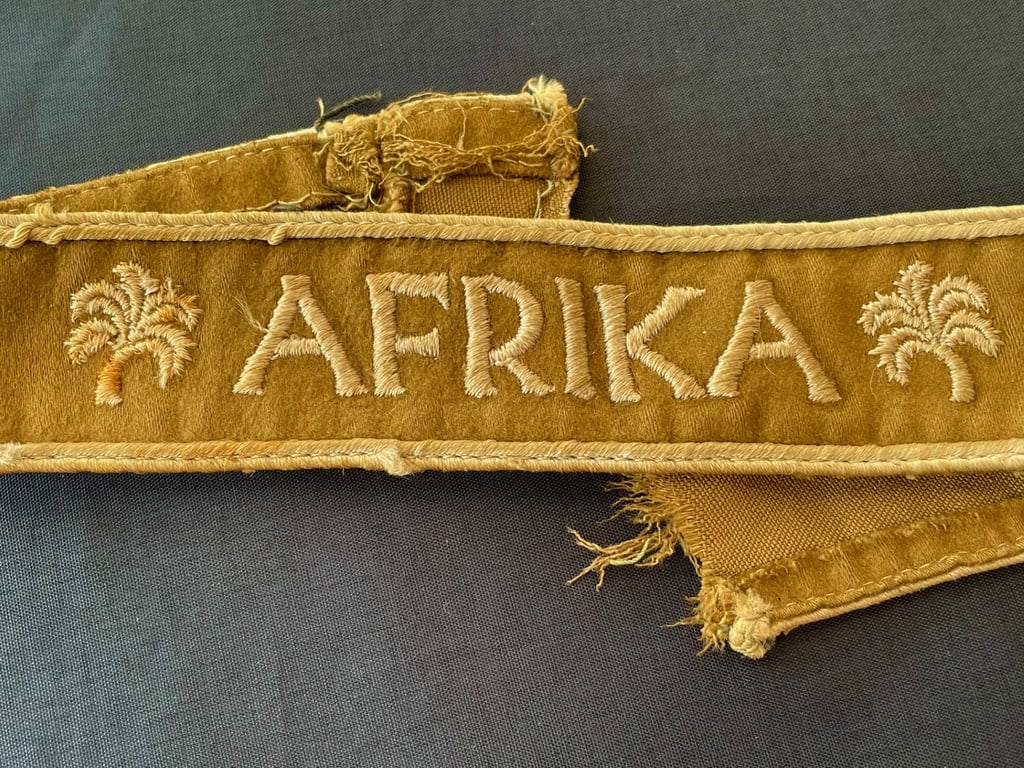 GERMAN WWII AFRIKA CUFF TITLE, HONEST COMBAT EXAMPLE.