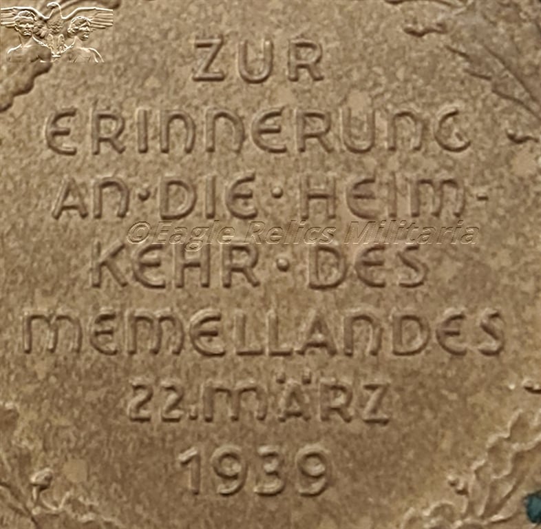 Boxed Memel Medal Slanted "G" Type 1 - Medaille zur Erinnerung an die Heimkehr des Memellandes 22. März 1939
