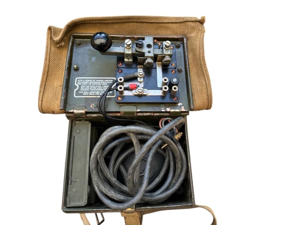British WWII Signal Lamp and Morse Key