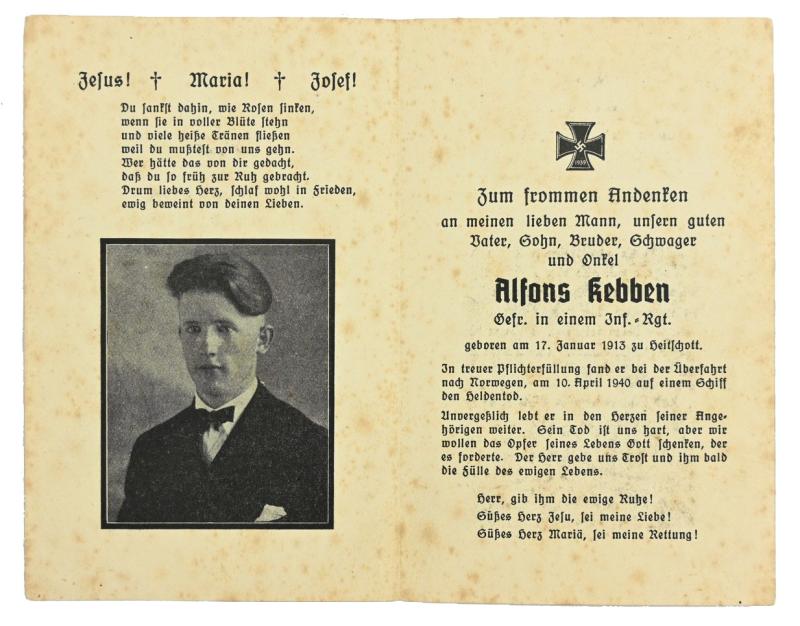 German WH Deathcard 'Narvik'
