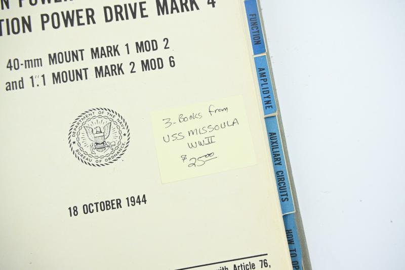 US Navy WW2 Technical Instruction Manual 'USS Missoula'