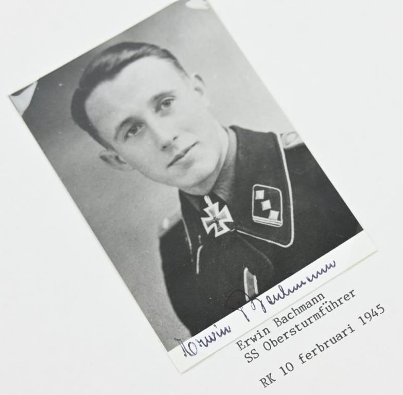 Signature of Waffen-SS KC Recipient 'Erwin Bachmann'