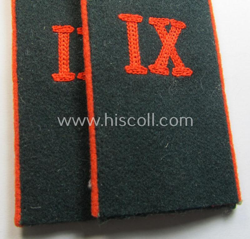 Attractive - and fully matching! - pair of WH (Heeres) 'M36- o.M40'-type'- and neatly 'cyphered' EM-type shoulderstraps as was intended for usage by a: 'Soldat des Wehr-Ersatzdienstelle im Wehrkreises IX'