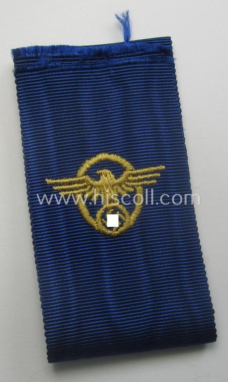 Golden-class 'Pol.-Dienstauszeichnung 1. Stufe' (or: police loyal-service medal first-class) that comes with its accompanying (full-length!) ribbon (ie. 'Bandabschnitt')