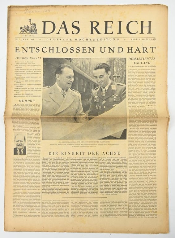 German Newspaper “Das Reich” 10 January 1943