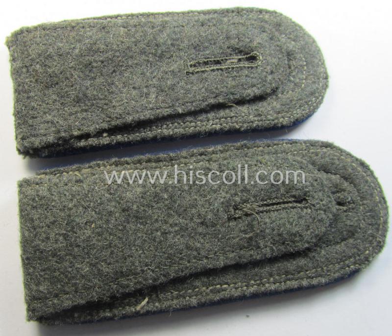 Superb - and scarcely seen! - pair of WH (Heeres), 'cyphered', so-called: 'M36 o. M40'-NCO-type shoulderstraps as was intended for usage by a: 'Feldwebel einer Sanitäts-Abteilung und Mitglied einer Ärtzlichen Akademie des Heeres'