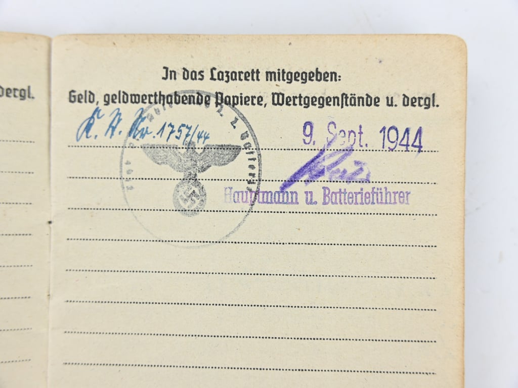 German LW Soldbuch Flakabteilung 768