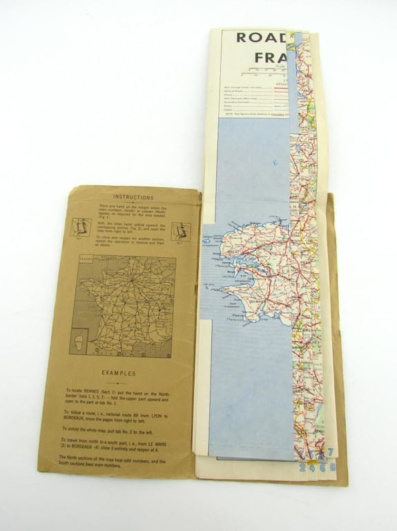 US WWII Roadmap of France 1944