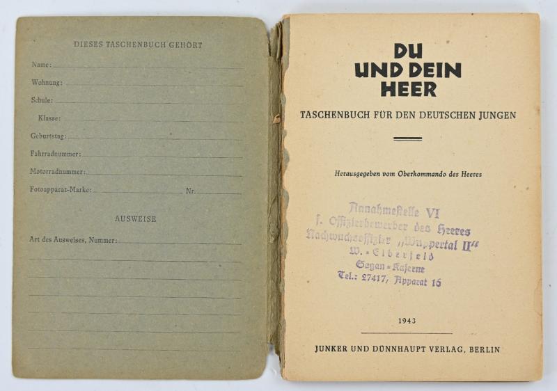 German HJ Booklet 'Du und dein Heer'