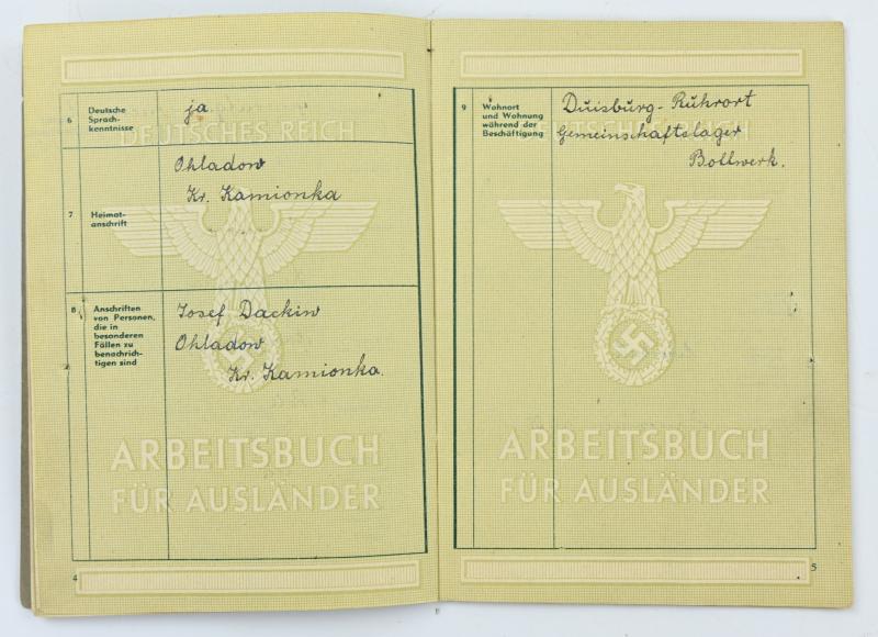 German Third Reich Foreign Workerspass