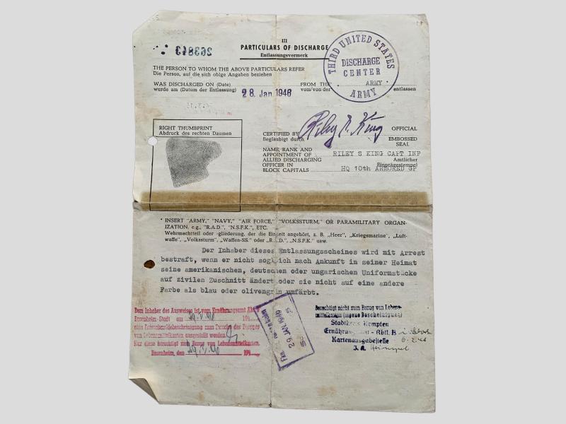 German WWII Award/Document