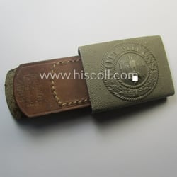 Superb, WH (Heeres) 'standard-pattern', field-grey-toned- and aluminium-based belt-buckle...