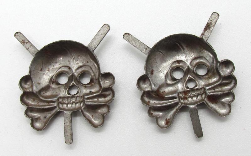 Wehrmacht Panzer Collar Tabs Skull Set