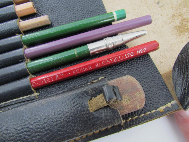 Wehrmacht Black Leather Map Case-Meldetasche